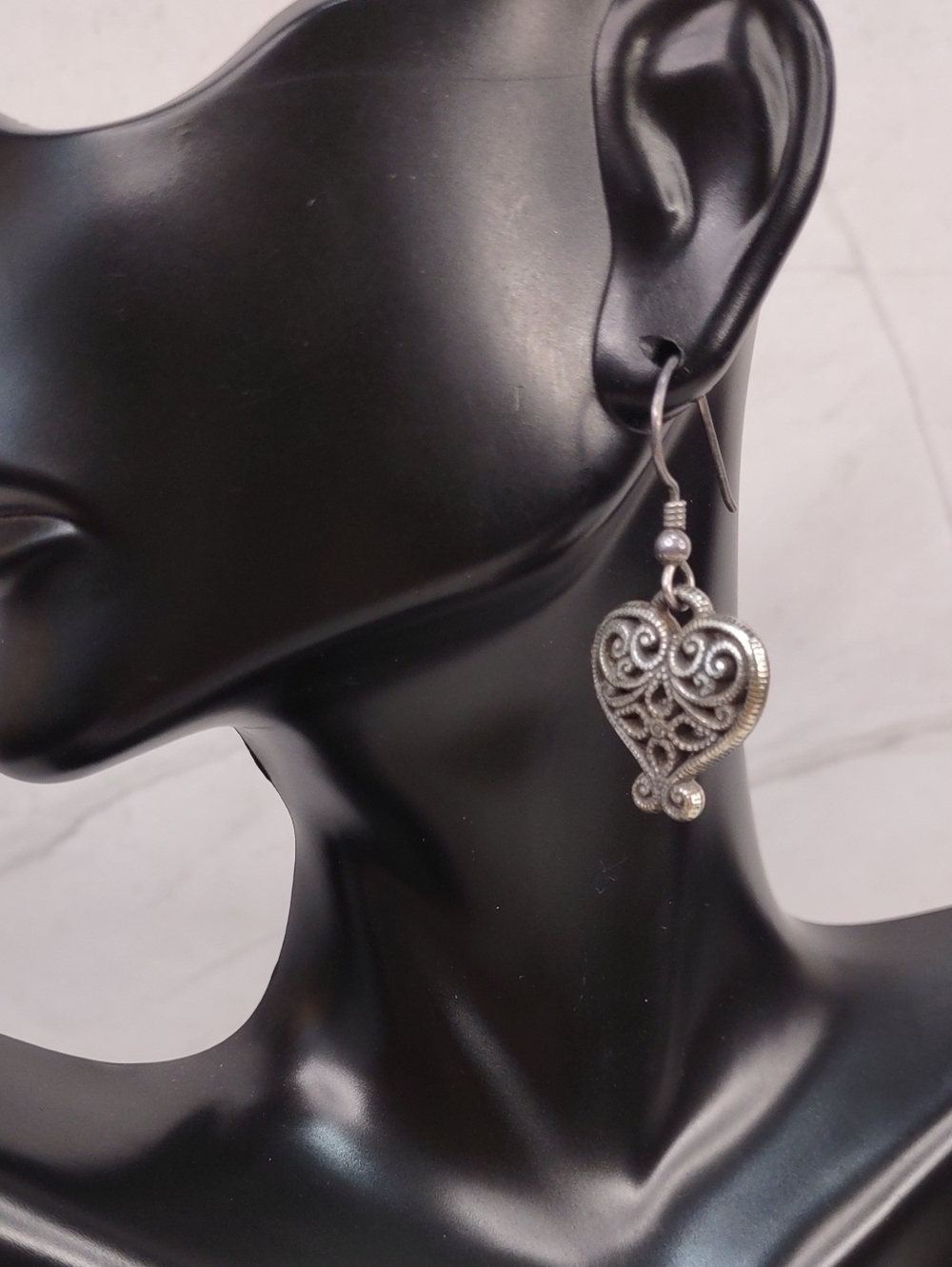 Brighton "French Kiss" Filigree Heart Drop Earrings